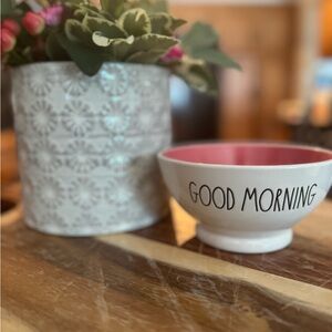 Rae Dunn Good Morning Pink and White Bowl